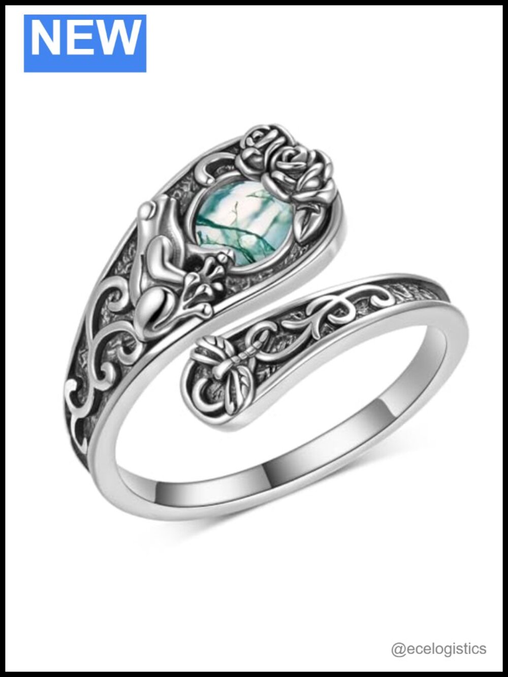 925 Sterling Silver Frog Spoon Ring Women Thumb Ring